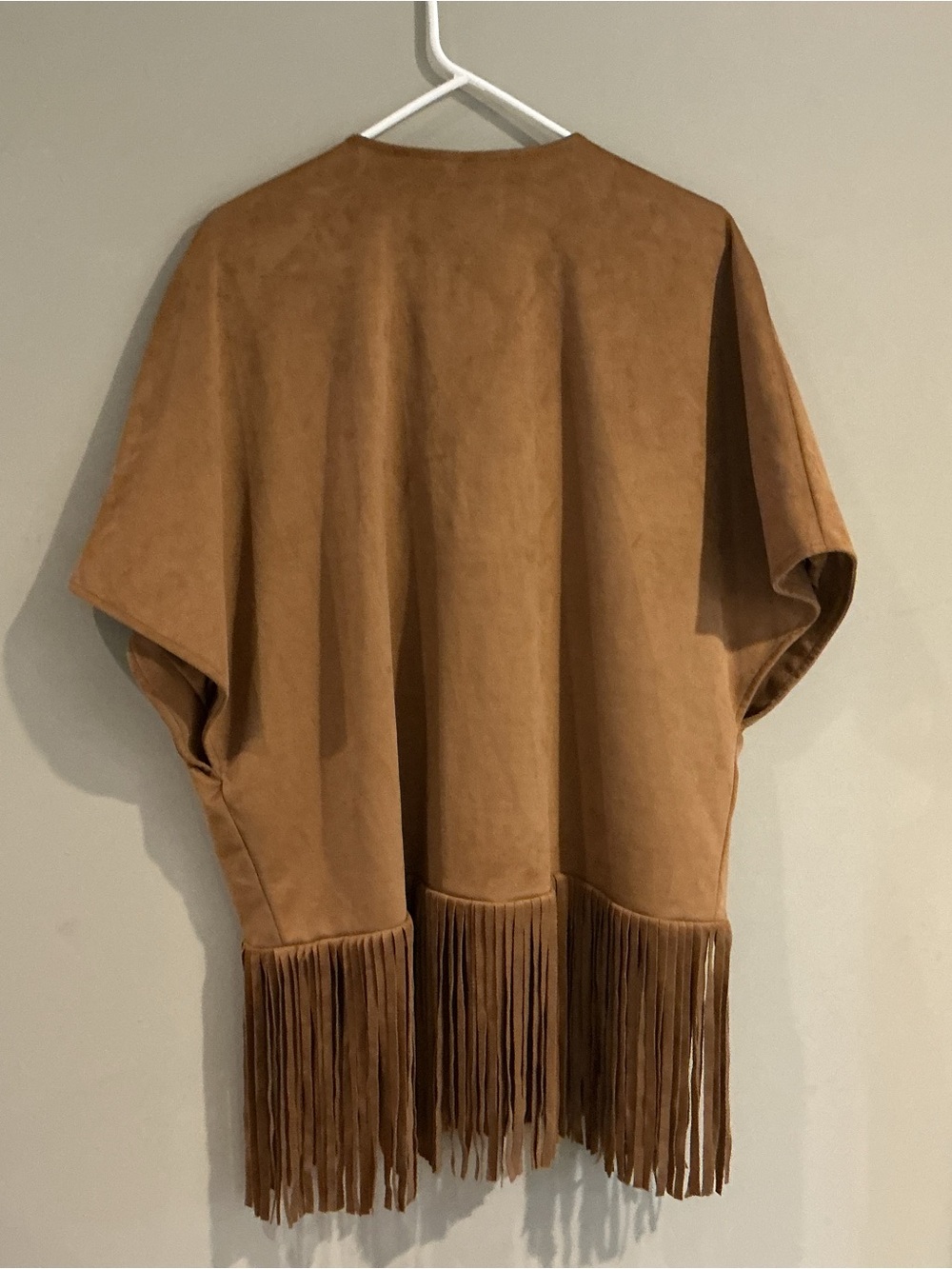 Dennis Basso Women’s Size Small Faux Suede Shawl Poncho w / Fringe - Picture 3 of 10